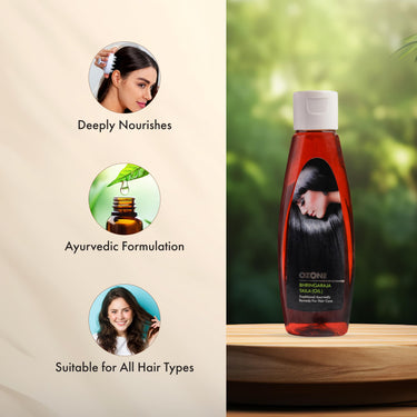Ozone Bhringaraja Hair Oil - 100% Pure & Natural, Paraben & Sulfate Free, Reduces Hair Damage & Controls Hair Fall - 100 ml